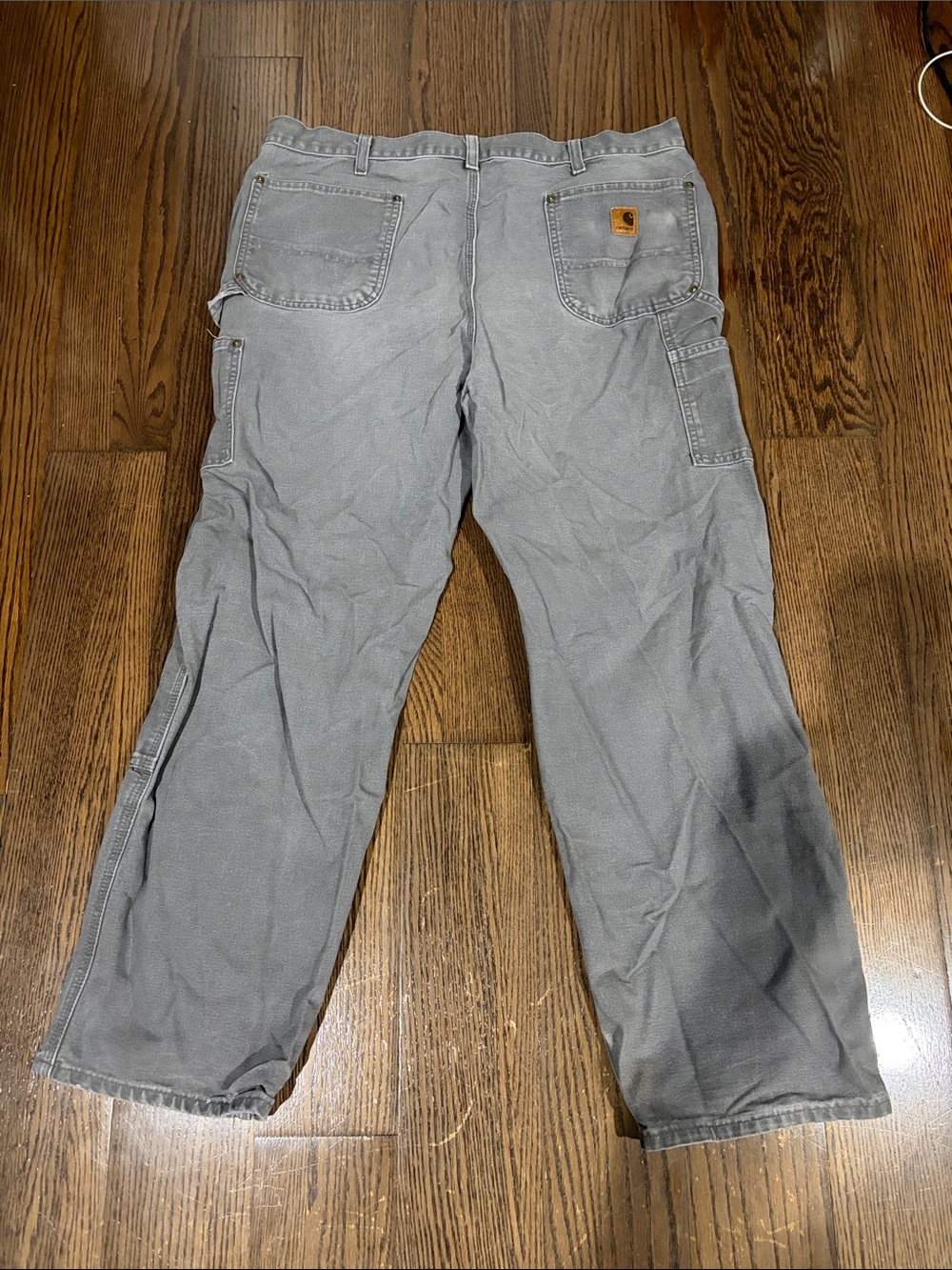 Vtg Carhartt Men’s Gray double knee carpenter work Pants sz 40 x 32